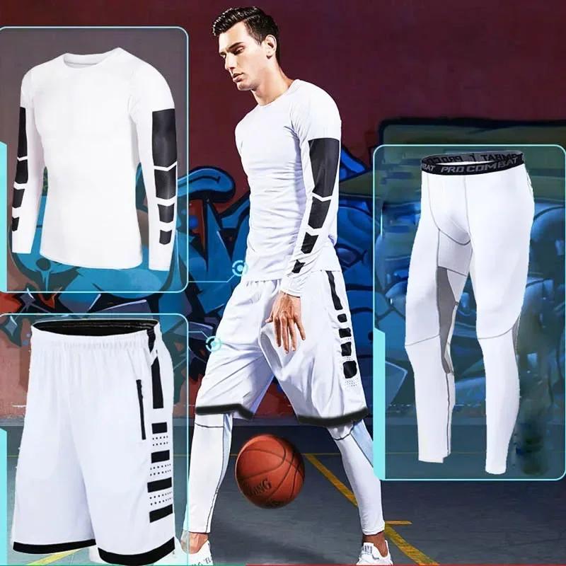 Survêtement de course pour hommes, ensemble de vêtements de Sport d'entraînement, de Fitness, Leggin