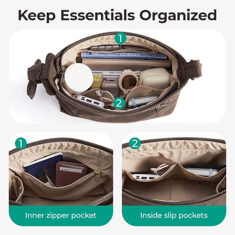 BAGSMART Sac bandoulière grande capacité pour femme, sac à main décontracté, sac de voyage étanche,