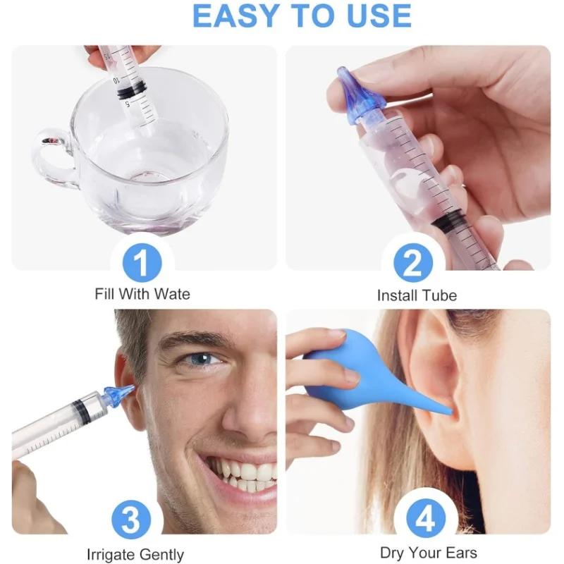 Seringues d'oreille pour bébé, 2 pièces, pour enlever la cire d'oreille, enfants et adultes, Irrigat