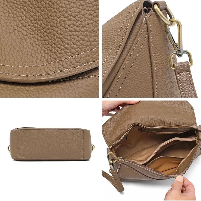 Dames rétro peau de vache souple sacs à bandoulière femme mode luxe Design sacs à main femmes nature