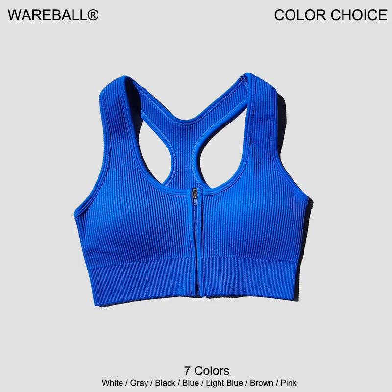 Soutien-gorge Push Up extérieur pour femme - Haut court avec fermeture éclair fitness gym course yoga