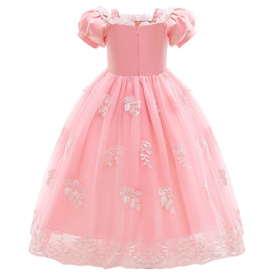 Robe de princesse rose Raiponce pour filles, costume de cosplay, robe élégante pour enfants, carnava
