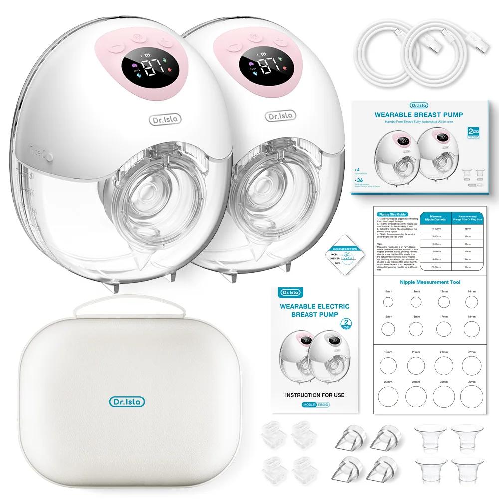 MAMIJOY 2 pièces tire-lait électrique portable 4 Modes 36 niveaux d'aspiration silencieux anti-fuite