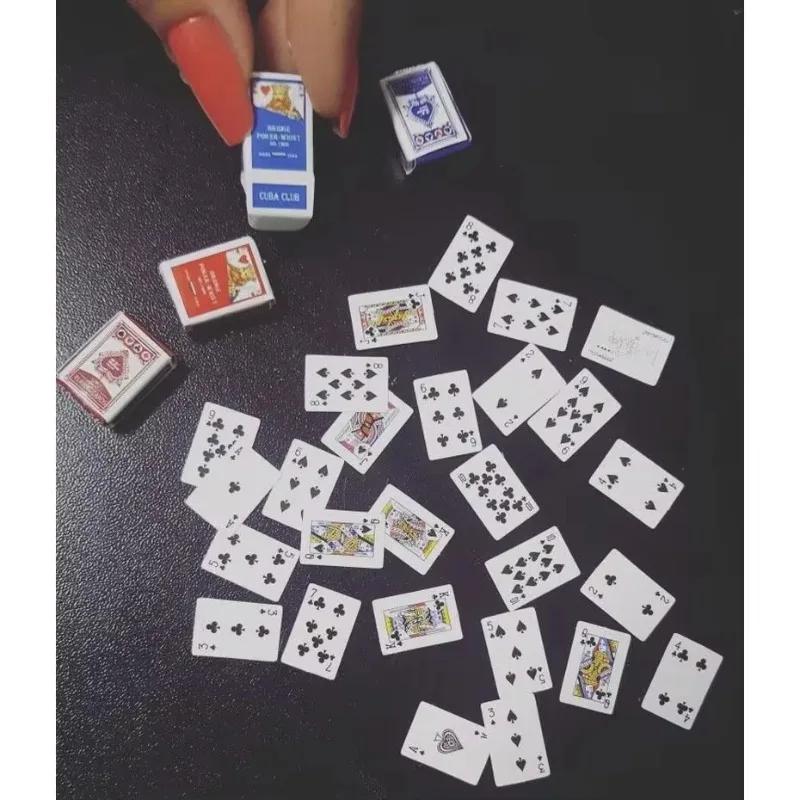 108 feuilles Mini mignon 1:12 maison de poupée Miniatures Poker décoration de la maison cartes jeu p