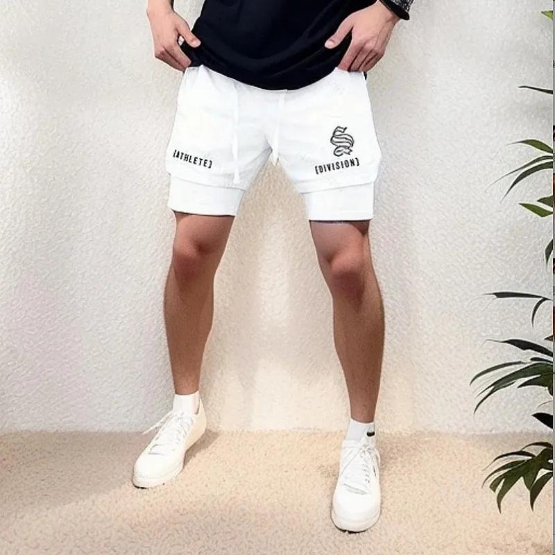 Shorts sport 2 en 1 hommes course fitness - Jogging double pont séchage rapide gym 2025