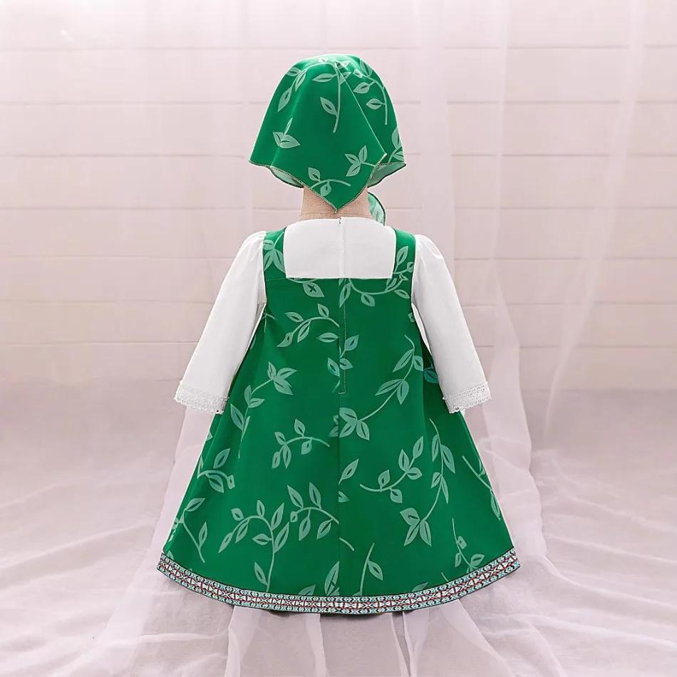 Costume de cosplay Masha pour tout-petits, tenue de dessin animé d'Halloween pour filles, robes rose
