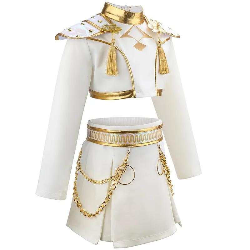 Costume de fête d'halloween de Style K-POP pour enfants, tenue de spectacle idole avec haut et jupe