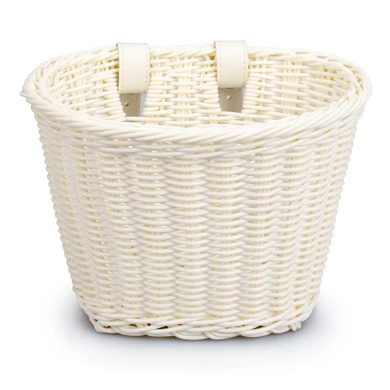 Panier de vélo traditionnel multifonction pour guidon avant, panier de vélo étanche tissé à la main