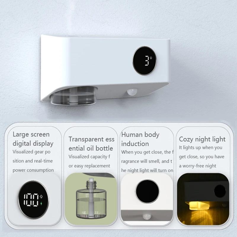 Diffuseur d'aromathérapie intelligent Mi à détection de présence humaine, mural, sans perçage, recha