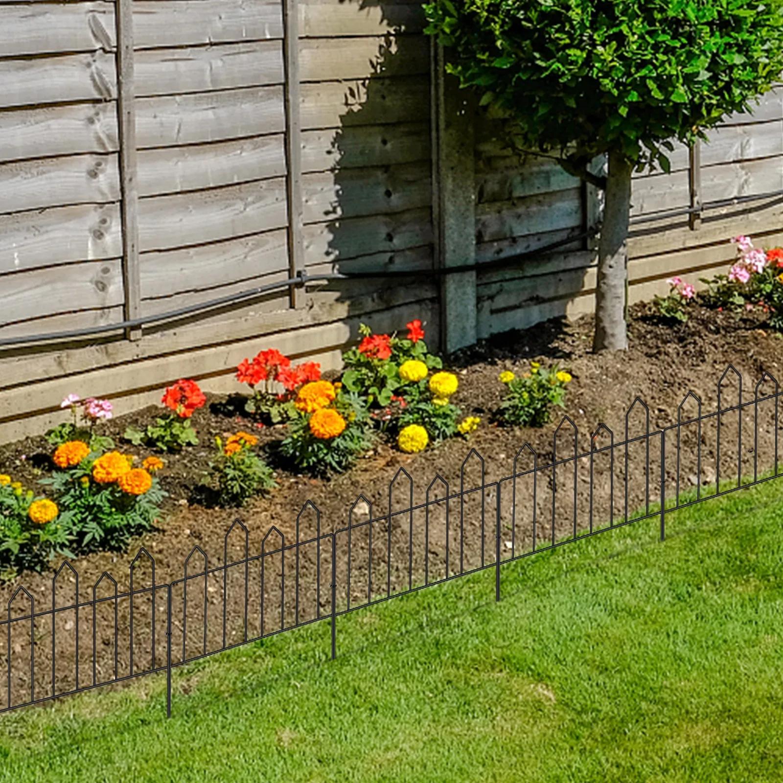 Clôture Décorative de Jardin en Fil D.lique, Bordure Extérieure de 13 Pouces (H) x 10 Pieds (L), Pet