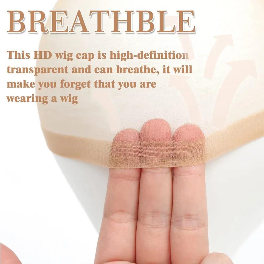 100 pièces HD bonnet de perruque haute qualité Transparent HD filets à cheveux tissage Nylon extensi