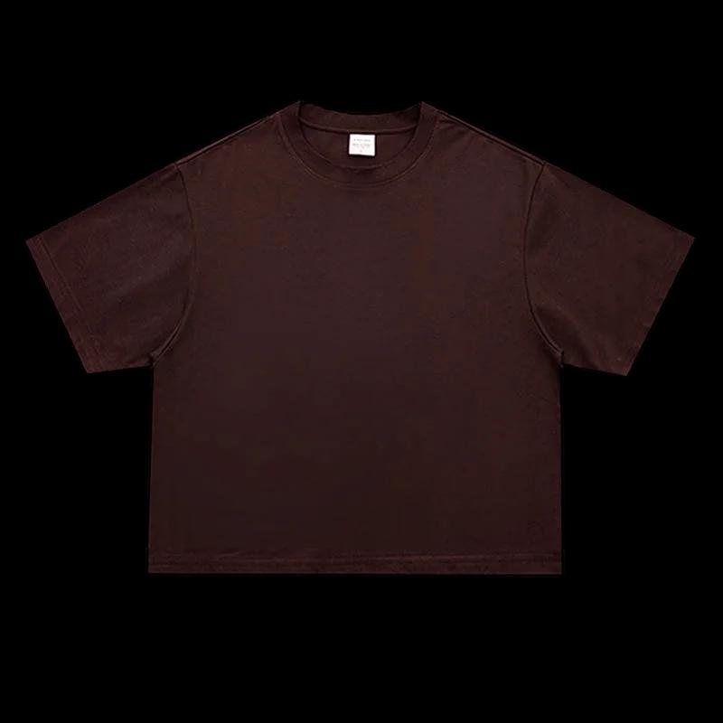 T-shirts de course à manches courtes à col rond et coupe ample pour hommes, 240 GSM, 100 % coton, T-