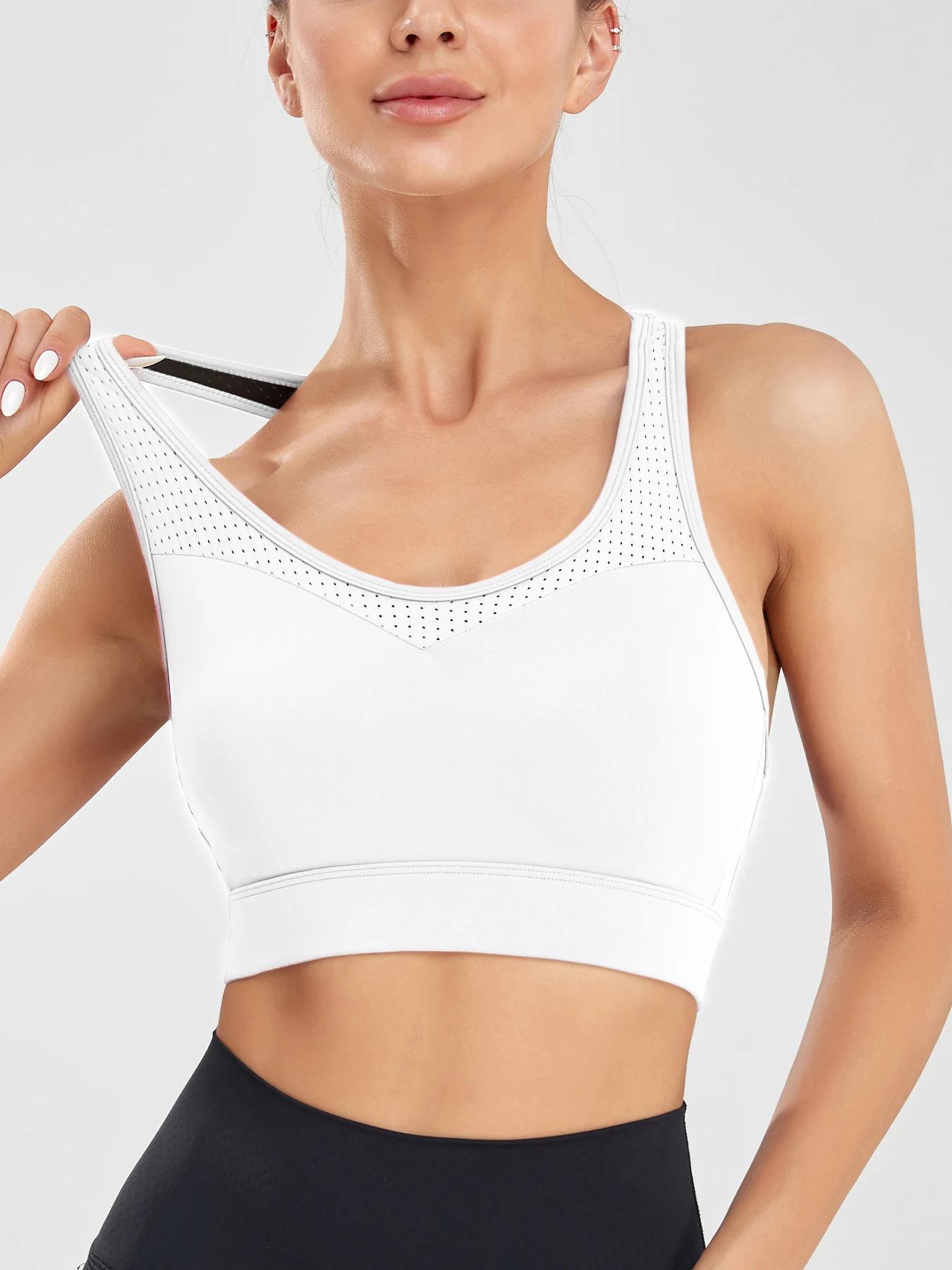 Soutien-gorge sport sans fil femmes course respirant résistant chocs yoga haute résistance