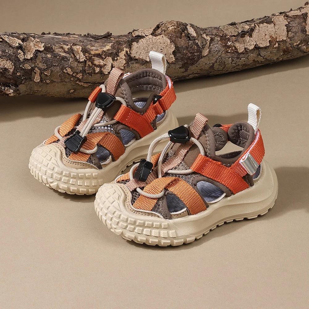Nouvelles sandales d'été 2025 pour garçons, chaussures de sport respirantes en maille pour enfants,