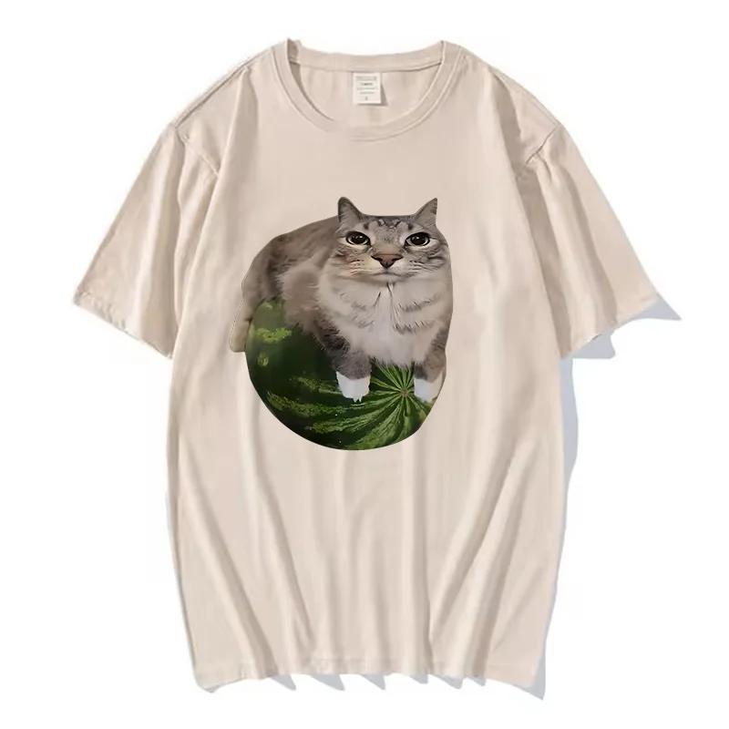 Années 90 Y2k pastèque chat chat idiot Meme T-Shirt une hilarante chemise imprimée pastèque est un h