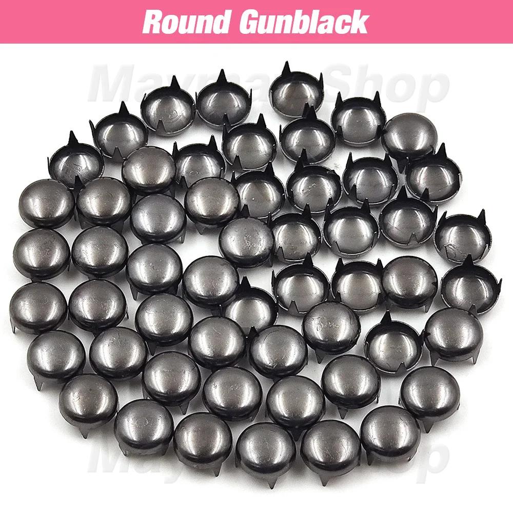 100 pièces 6-12mm métal 4 griffes Rivets carré/rond pointes goujons pyramide Rivets pour vêtements c