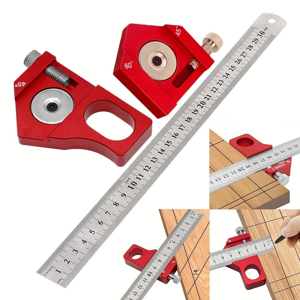 Bloc de positionnement de règle en acier, Angle de 45/60/90 degrés, jauge de marquage de ligne, traç