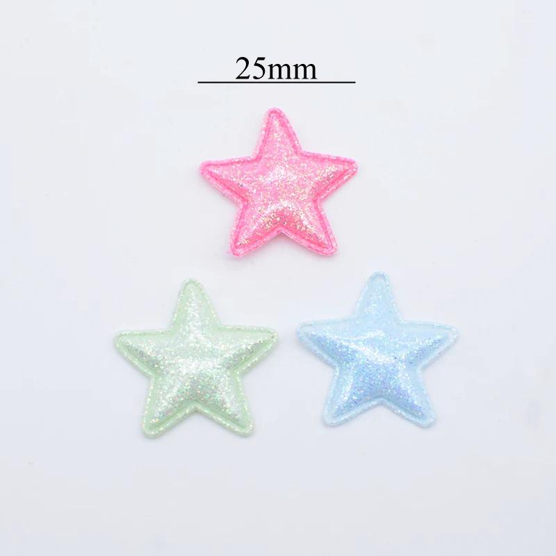 50 pièces 25mm Bling PU cuir étoile Applique pour bricolage fille chapeaux pinces à cheveux décor ac