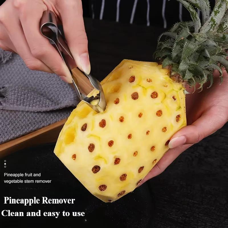 Éplucheur de fraises en acier inoxydable, éplucheur de fruits, trancheur d'ananas, couteau de cuisin