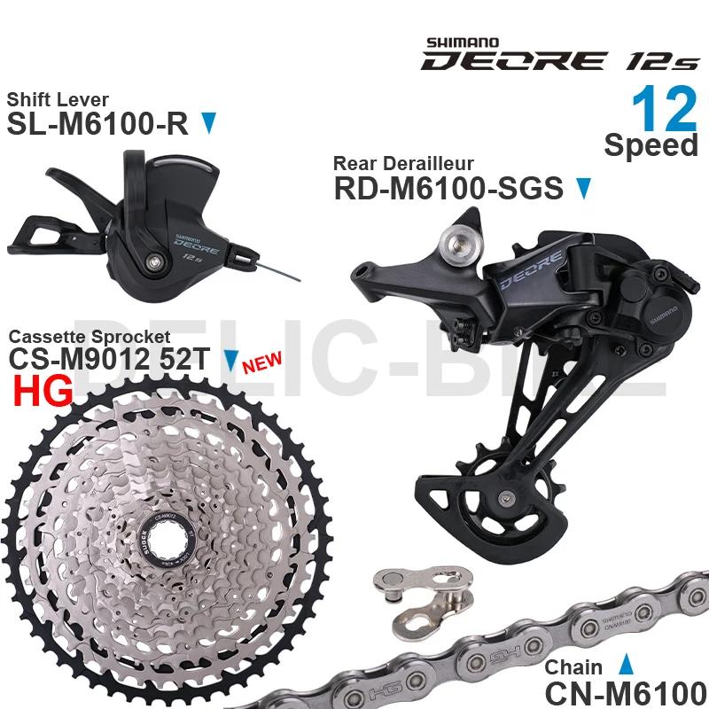 SHIMANO DEORE M6100 groupe 12 vitesses avec levier de vitesse droit chaîne de dérailleur arrière ori