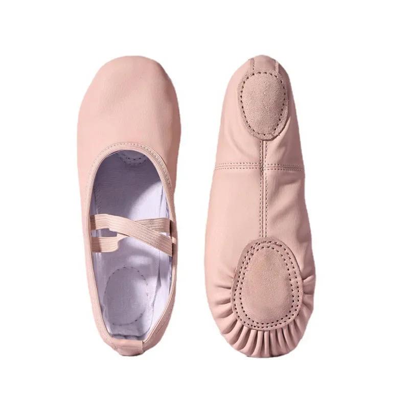 TOVEKIN Pantoufles de ballet en cuir PU pour femmes, danseurs professionnels pour filles, chaussures