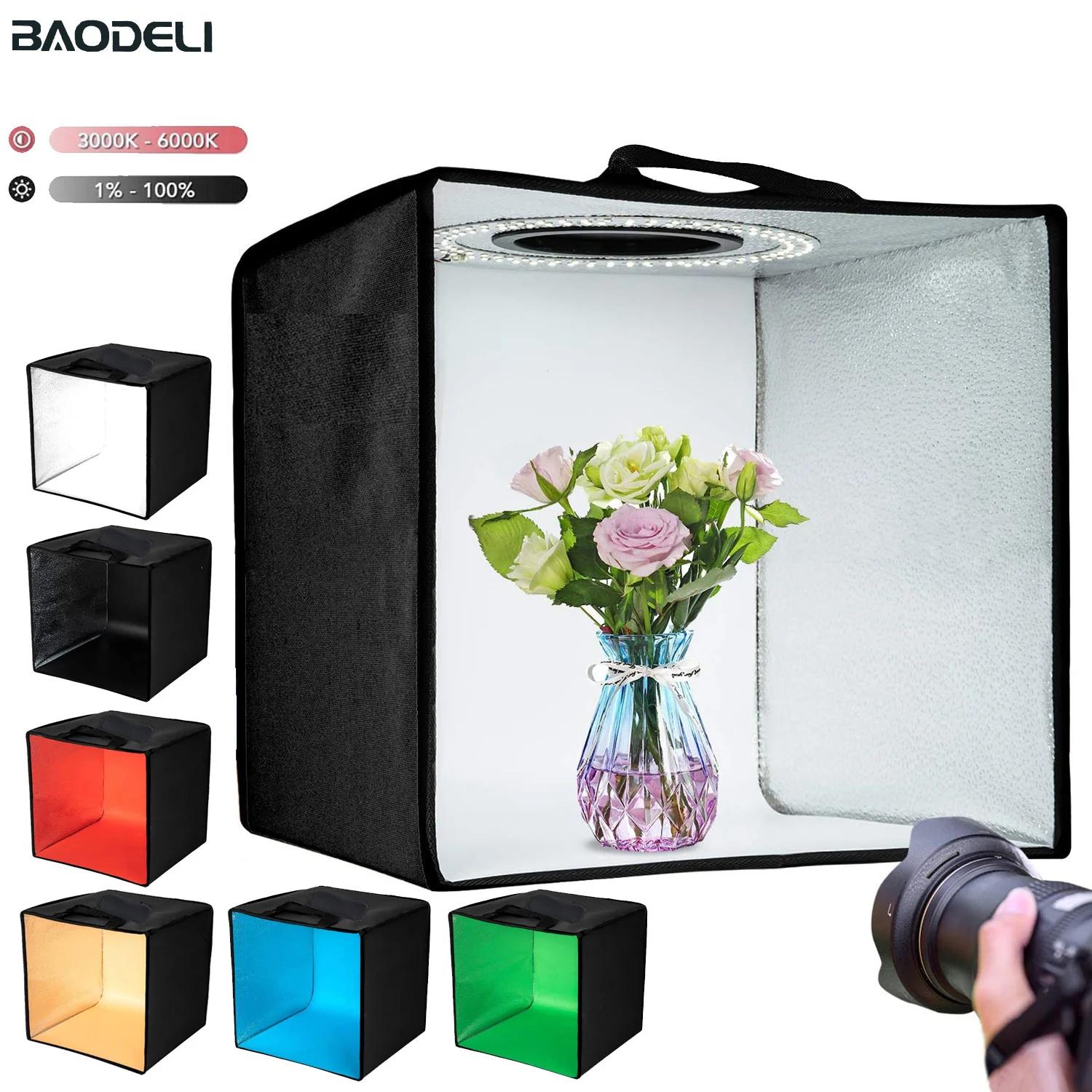 Boîte à lumière de Studio Photo 30cm 12 pouces, Kit de tente de prise de vue à luminosité réglable a