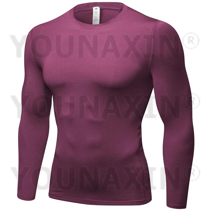 T-shirt moulant à manches longues pour homme, séchage rapide, sport de gym, yoga, fitness, cyclisme,