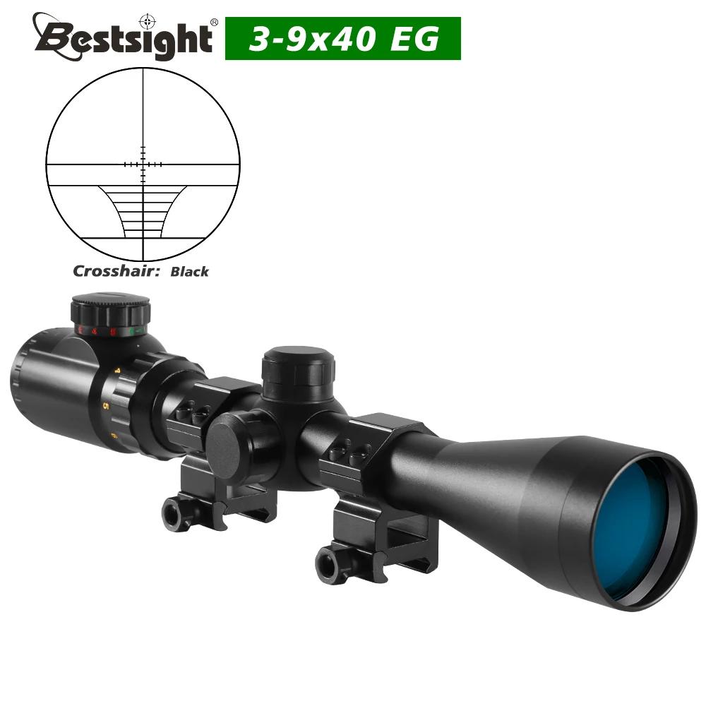 Lunette de chasse 3-9x40 avec illumination rouge ou verte, viseur optique avec montures, réticule Mi
