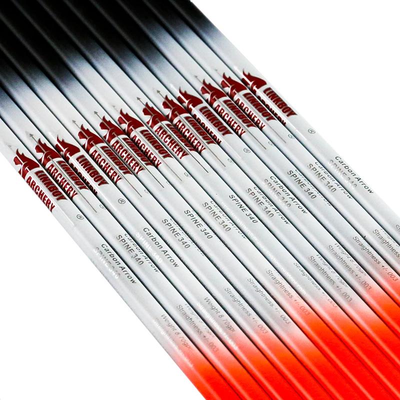 Linkboy Archery 12pcs Carbon Arrow Shaft Spine300-800 30/32inch Compound Traditional Recurve Bow Sho