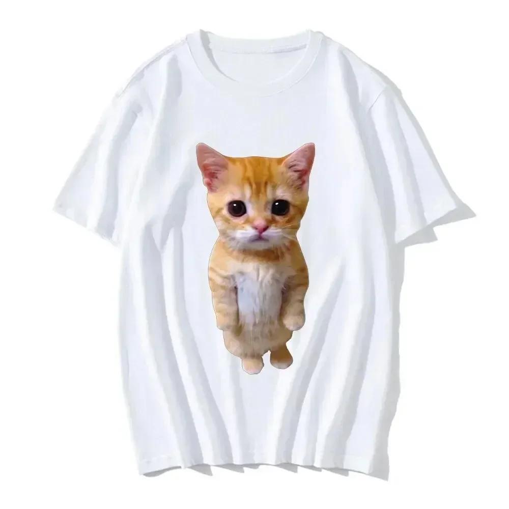 Chat drôle impression 3D femmes décontracté surdimensionné T-Shirt femmes hommes Harajuku t-shirts f