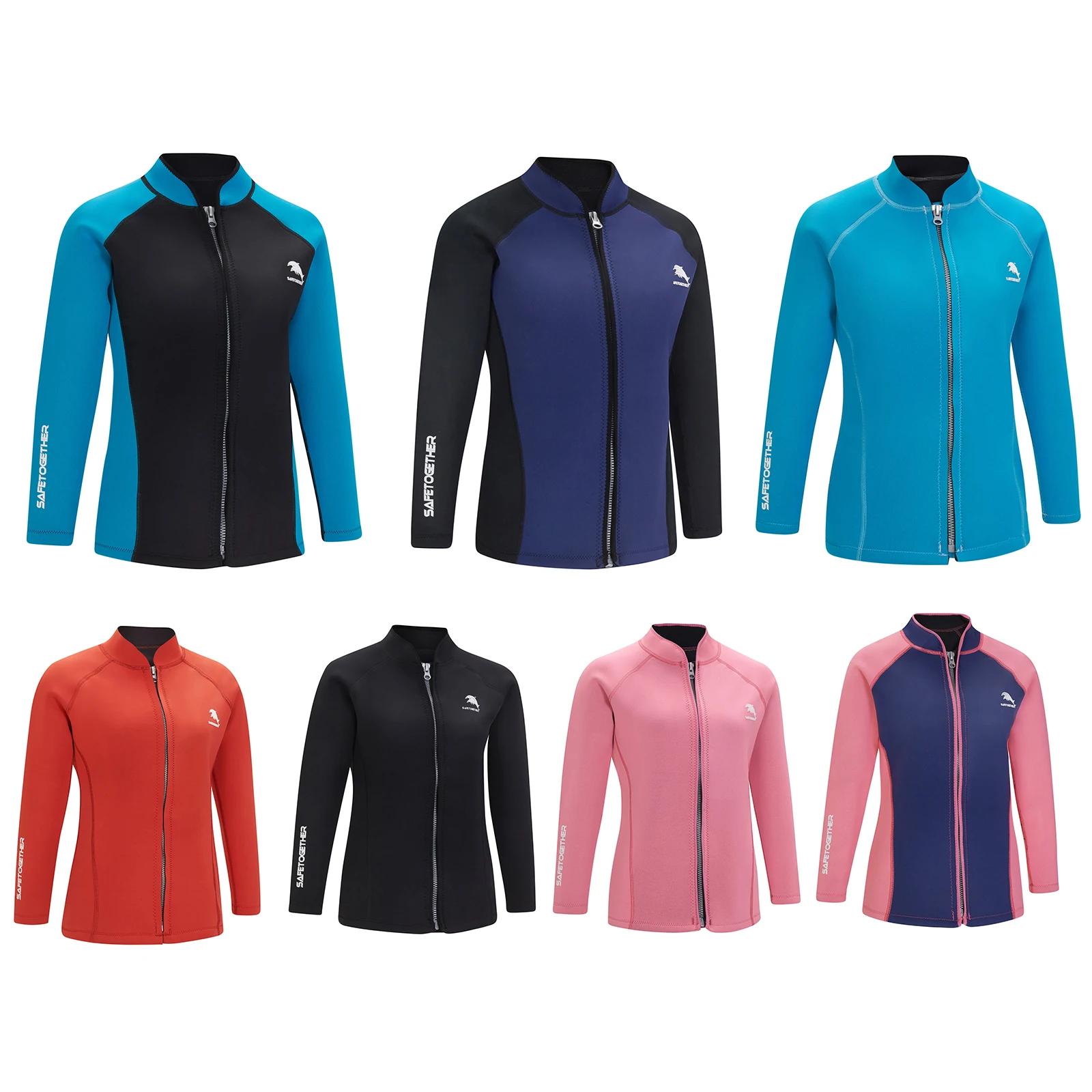 Manteau de bain en néoprène pour femmes, 2mm, col montant supérieur, manches longues, veste thermiqu