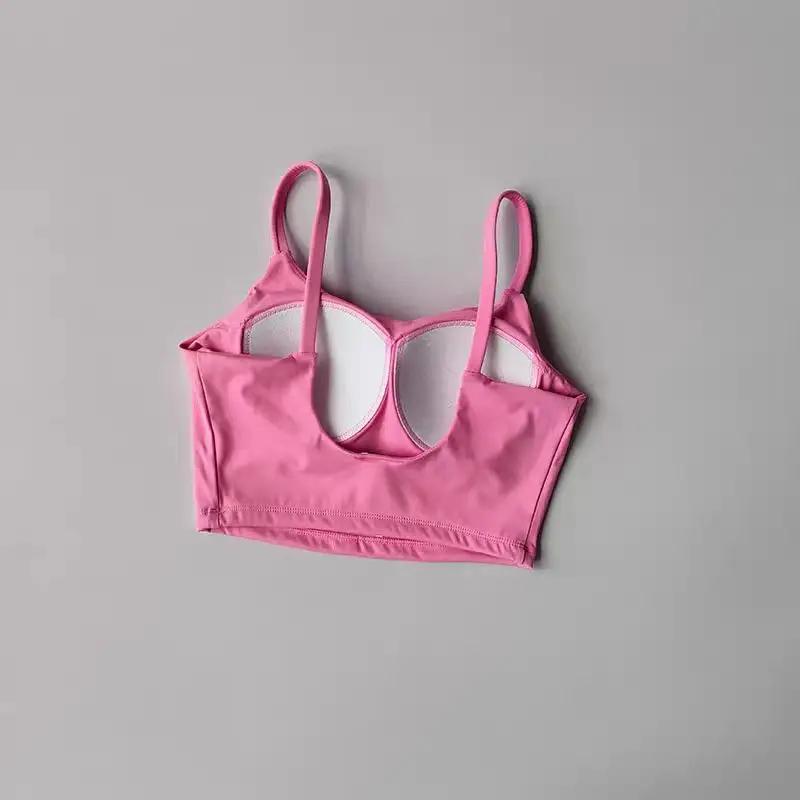 Soutien-gorge de sport push-up pour femmes - Coussinet fixe pour yoga, fitness et course respirant