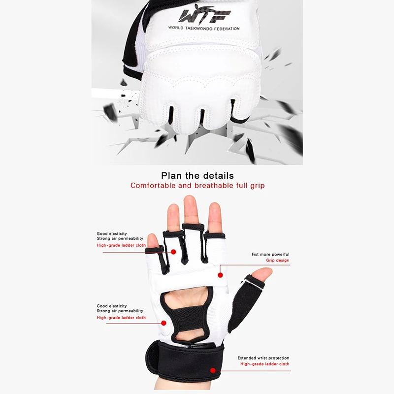 Gants de boxe en cuir pour adulte et enfant, équipement de protection, demi-doigt, arts martiaux, an