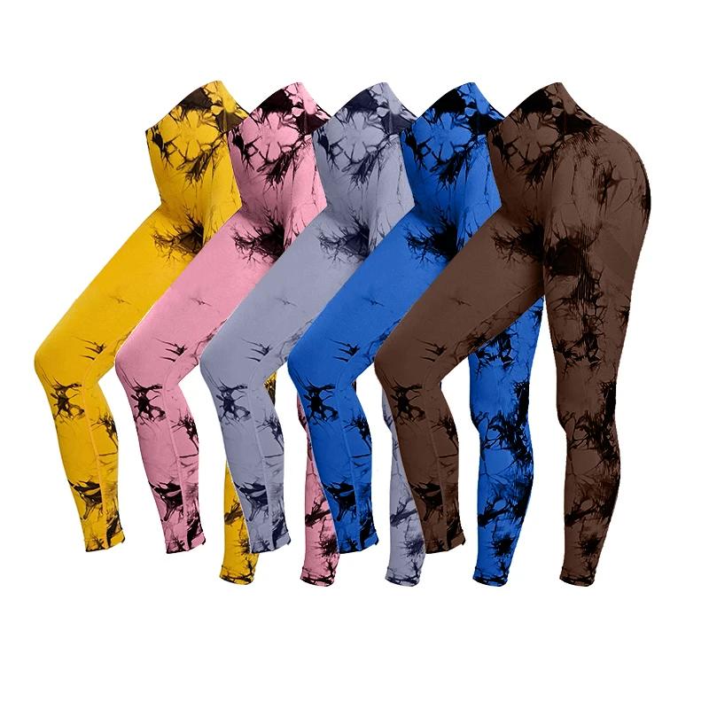 Aught Dye-Leggings de yoga taille haute sans couture pour femmes, pantalons de sport, collants push-