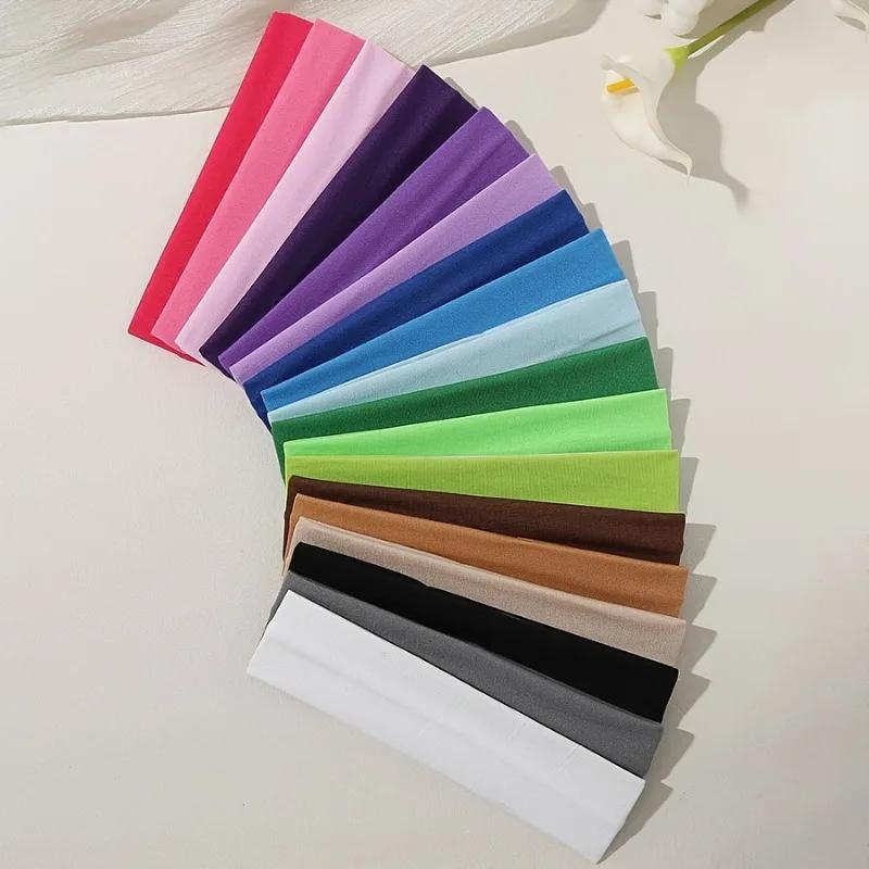 Bande de cheveux élastique bandeaux de mode couleur unie tricoté sport course Fitness Yoga bandes de