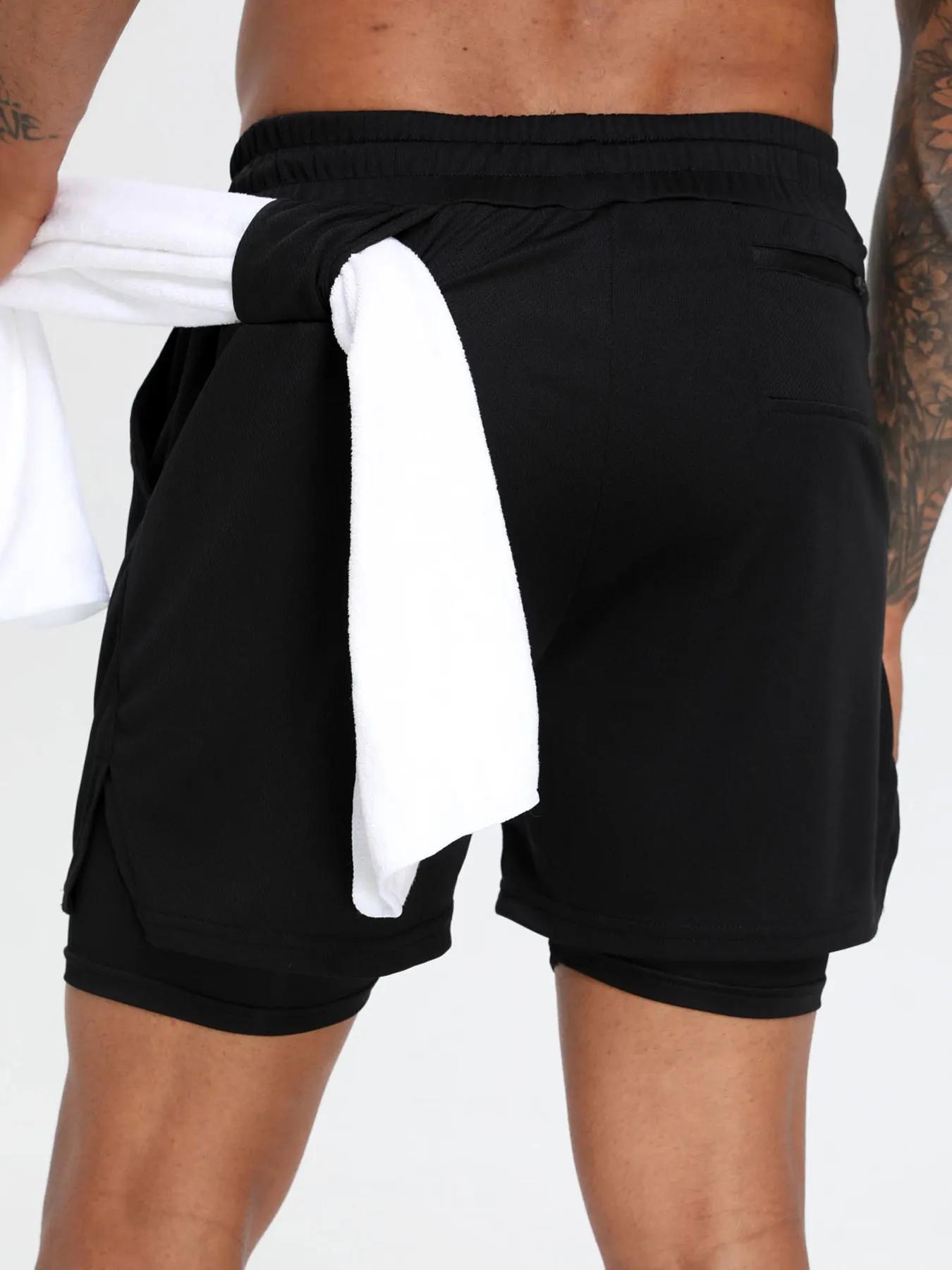 Short course homme 2 en 1 compression - Poche sécurisée pour salle de sport et entraînement intensif