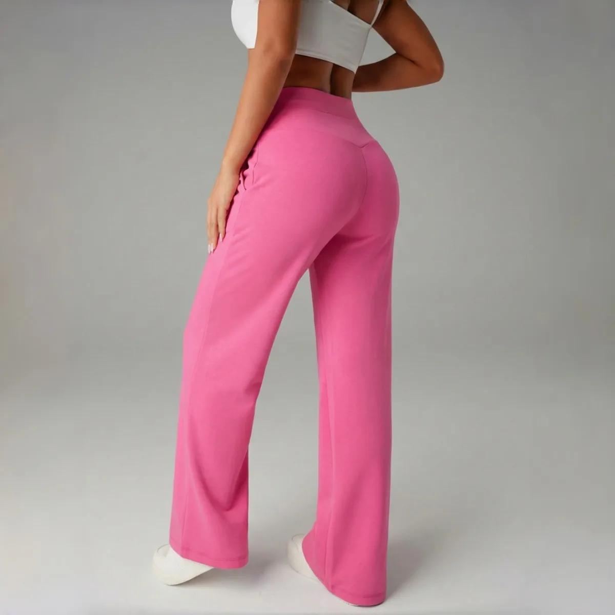 STOUREG Pantalon de yoga taille haute pour femme, pantalon d'entraînement ample à jambes larges avec