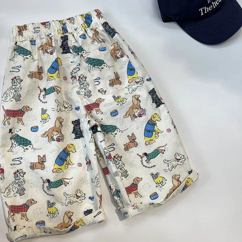 Pantalon décontracté ample pour enfants, motif chiens de dessin animé, collection Printemps-Automne