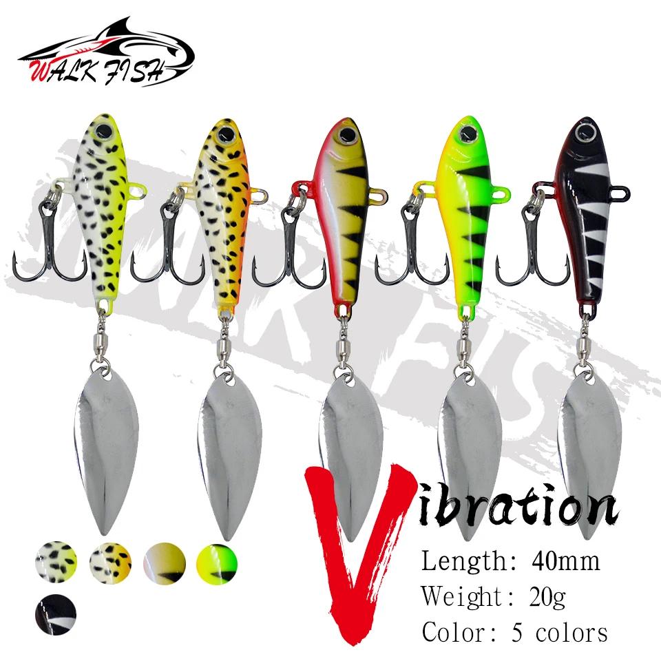 WALK FISH 1 pièces leurre de pêche tête plombée poisson 20g VIB cuillères de Rotation pêche en océan