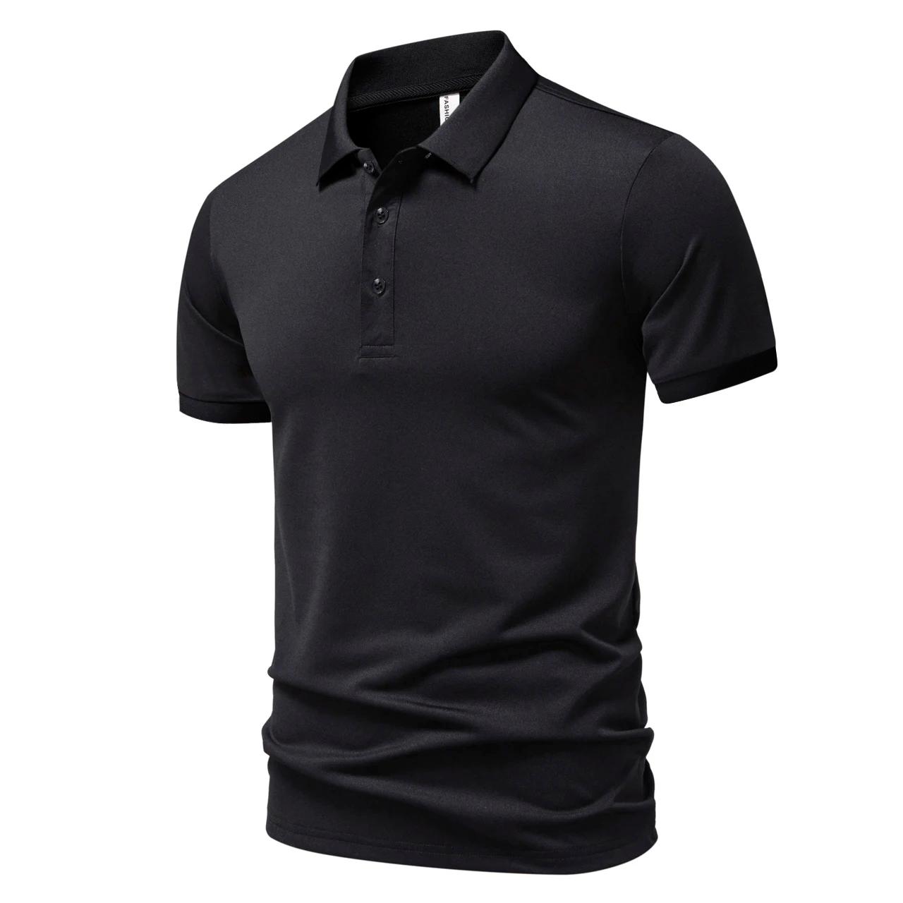 POLO à manches courtes à séchage rapide, pour Sports de plein air et Fitness, haut à revers en maill