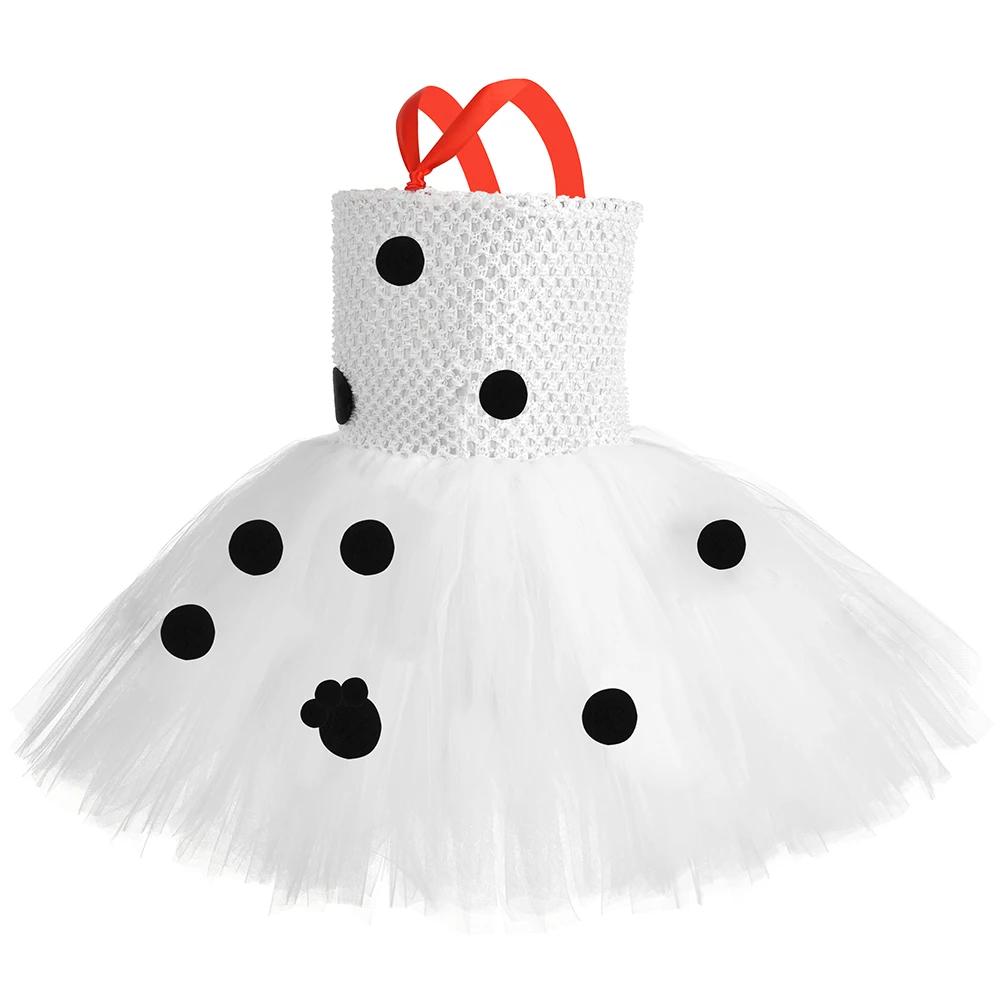 Costume de chien dalmatien pour petites filles, robe Tutu de chiot tacheté à pois, Costume de dalmat