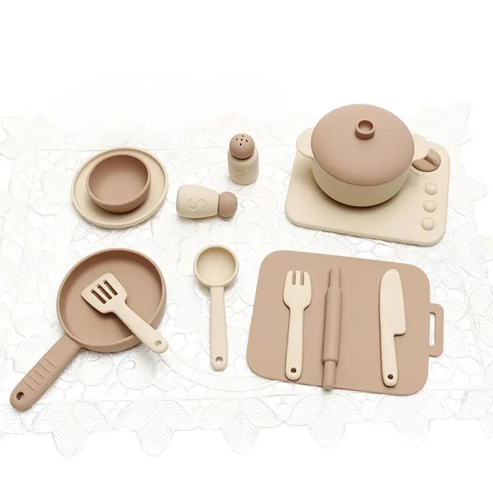 Jouets de cuisine pour enfants, ensemble de plats en Silicone de qualité alimentaire, Mini jouets de