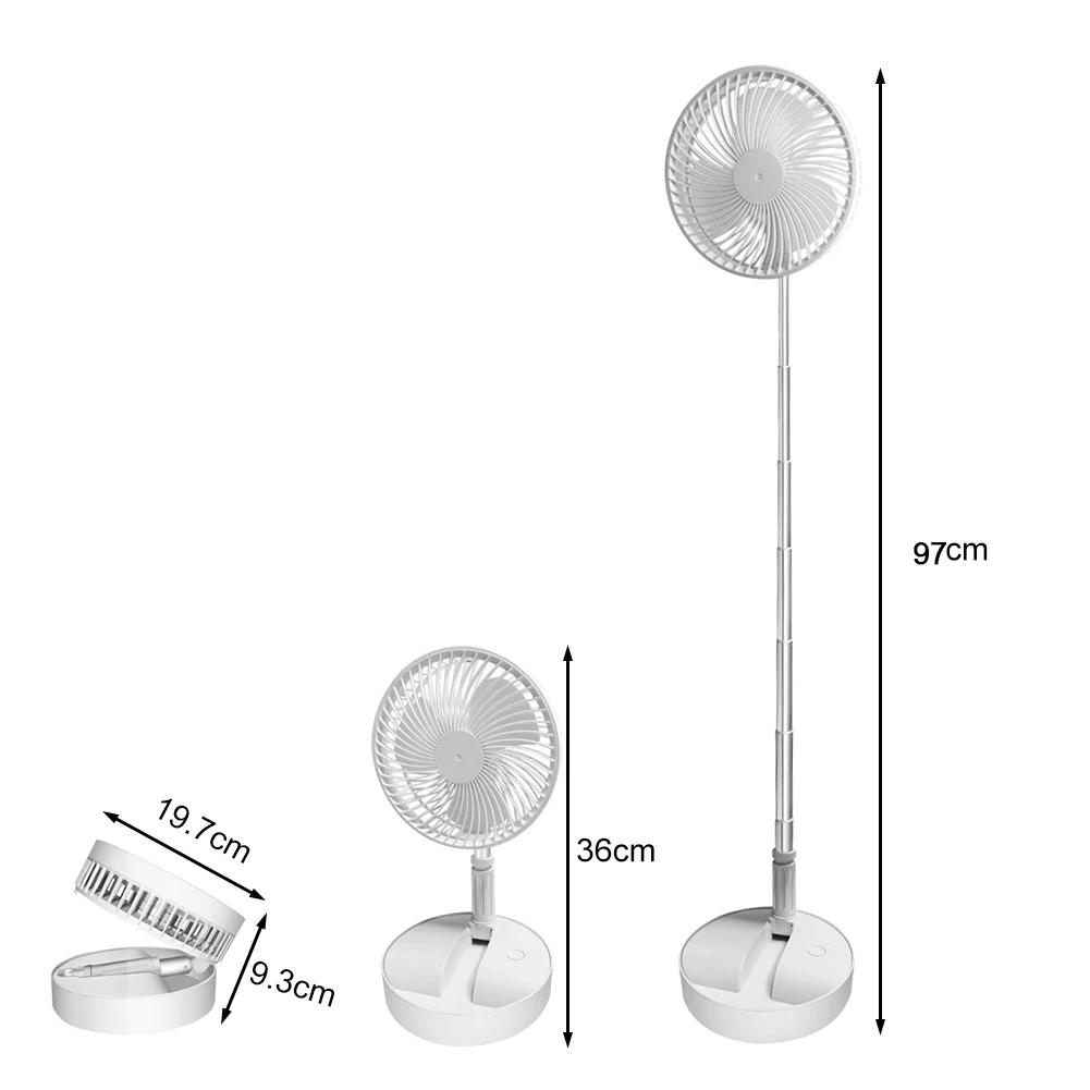 Ventilateur de Refroidissement Portable, Télescopique, Silencieux, Rechargeable par USB, Pliable, 4