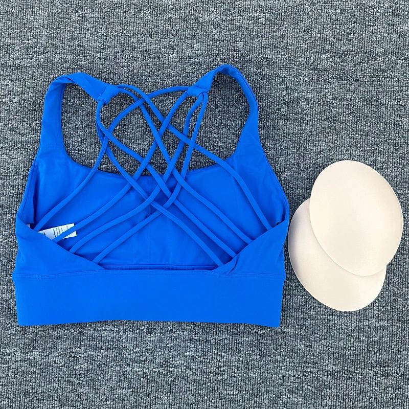Soutien-gorge de sport pour femmes, Push Up, dos croisé, antichoc, course à pied, entraînement, sous