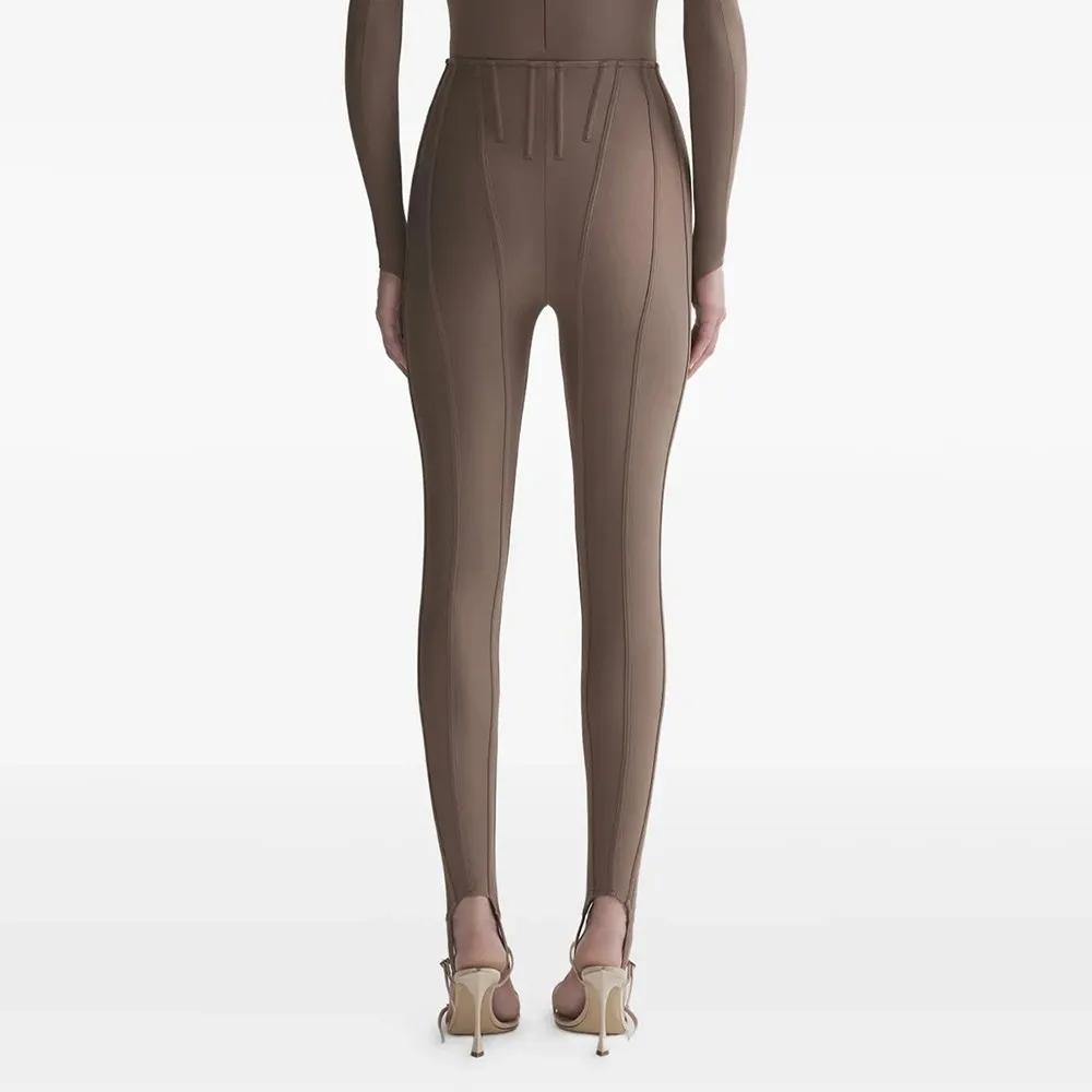 TWOTWINSTYLE solide épissé plis Chic pantalon femme taille haute minceur Streetwear minimaliste femm