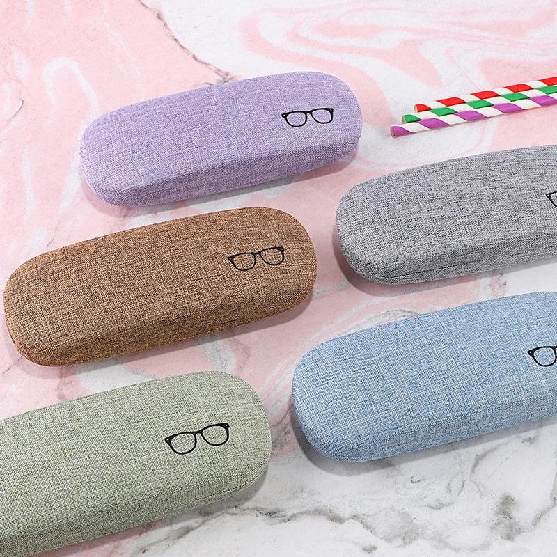 Étui à lunettes de mode coque rigide tissus de lin étuis à lunettes couverture de protection pour ho