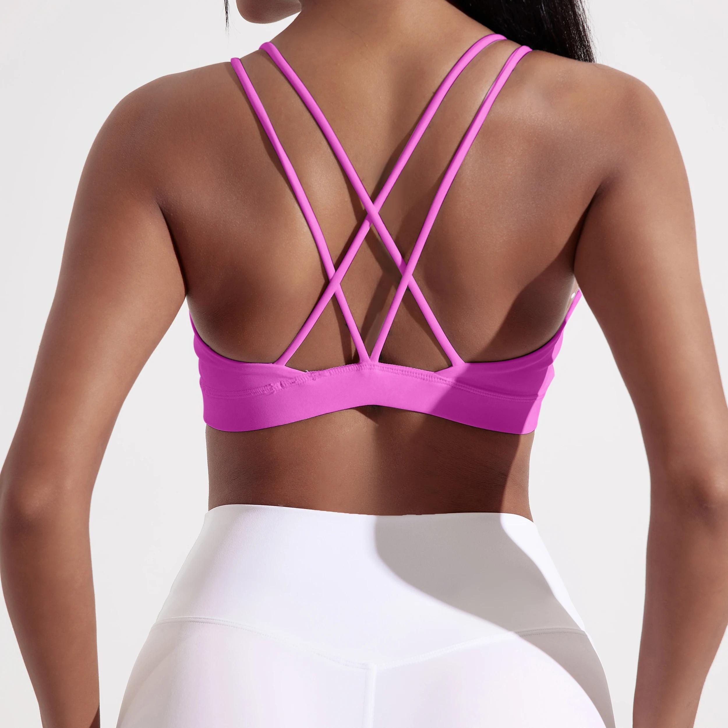 Soutien-gorge de sport résistant aux chocs pour femme, haut de fitness, doux et serré, entraînement