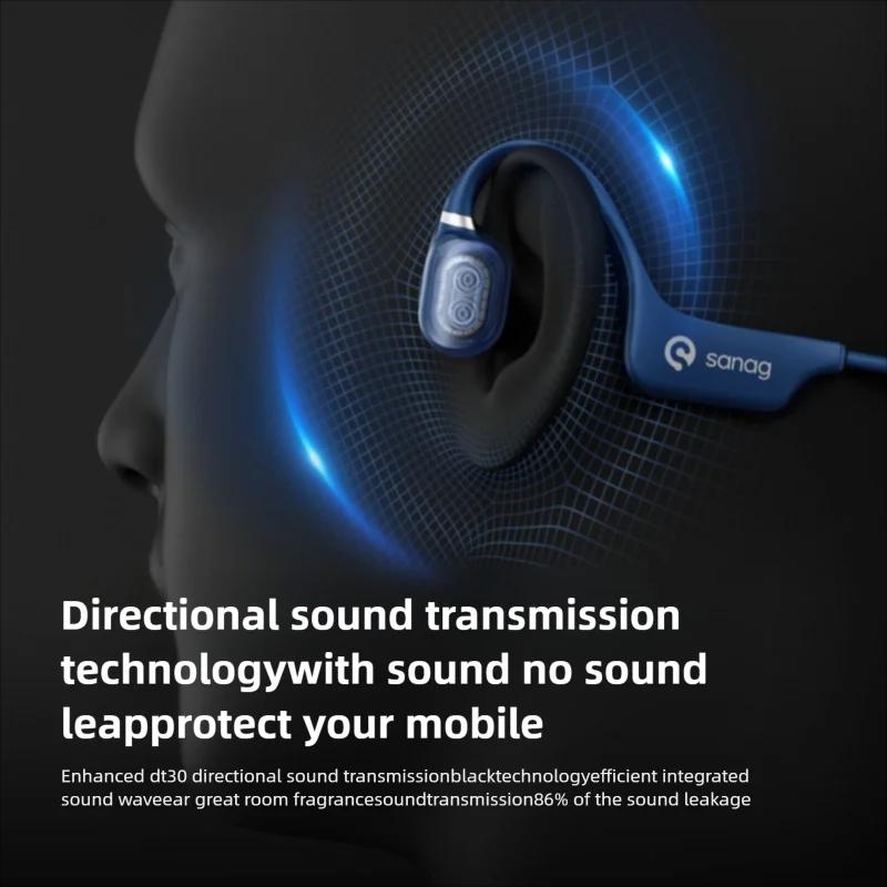 Sanag A5X véritable Conduction osseuse casque sans fil Sport oreille ouverte Bluetooth écouteurs 3D