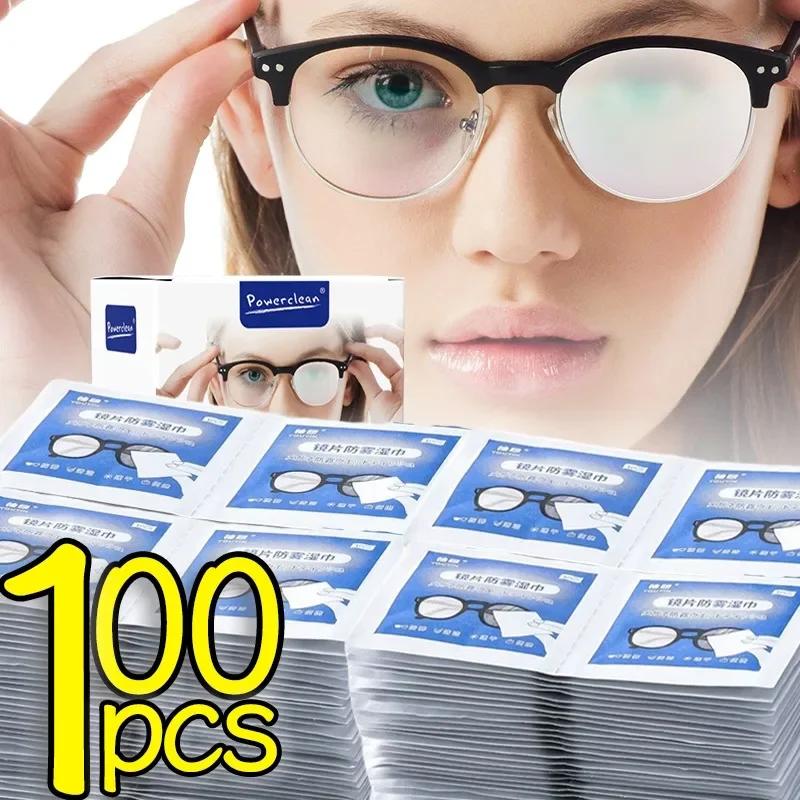 10/100 pièces lunettes nettoyage papier humide jetable Anti-buée brumisation dépoussiéreur lentille