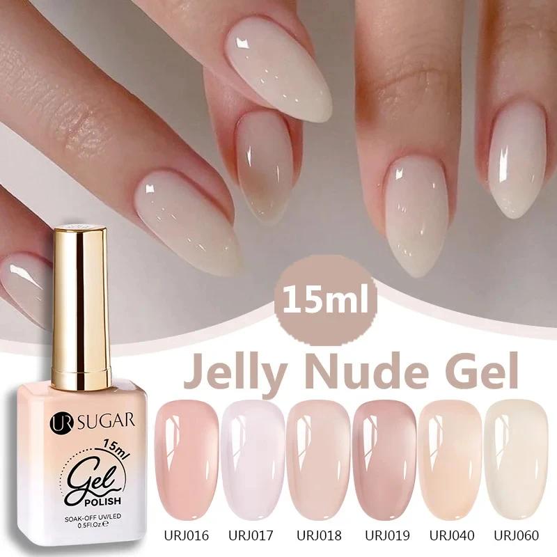 UR SUGAR à Ongles Gel Translucide, Semi-continu, UV, Soak Off, 15ml, Dernière Mode vernis semis perm